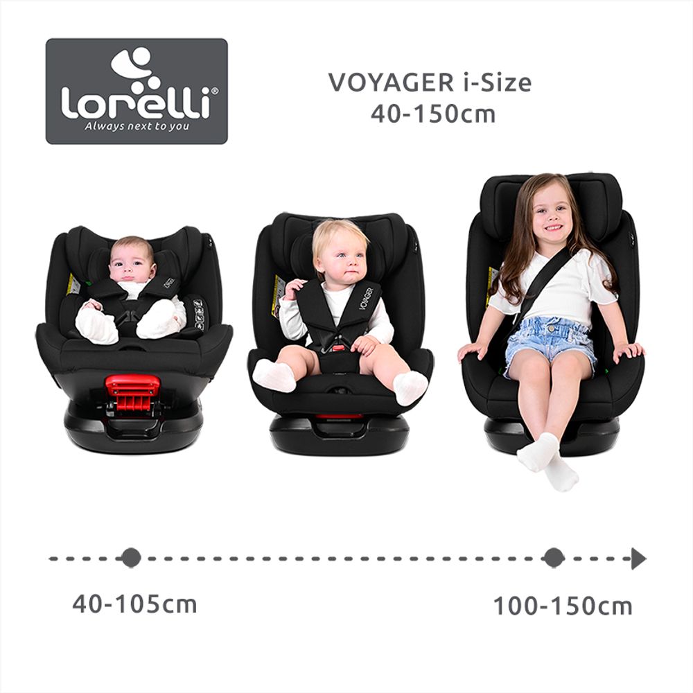 Lorelli Autosjedalica Voyager i-Size 40–150 cm + Jastuk za putovanje, Grey slika 8
