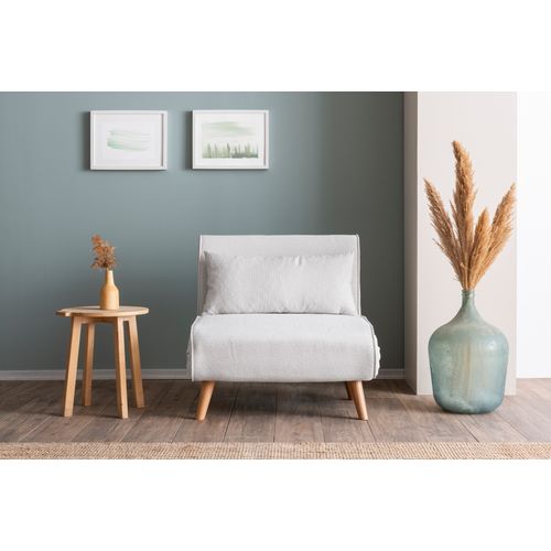 Folde Single - Teddy Fabric - Cream Cream 1-Seat Sofa-Bed slika 2