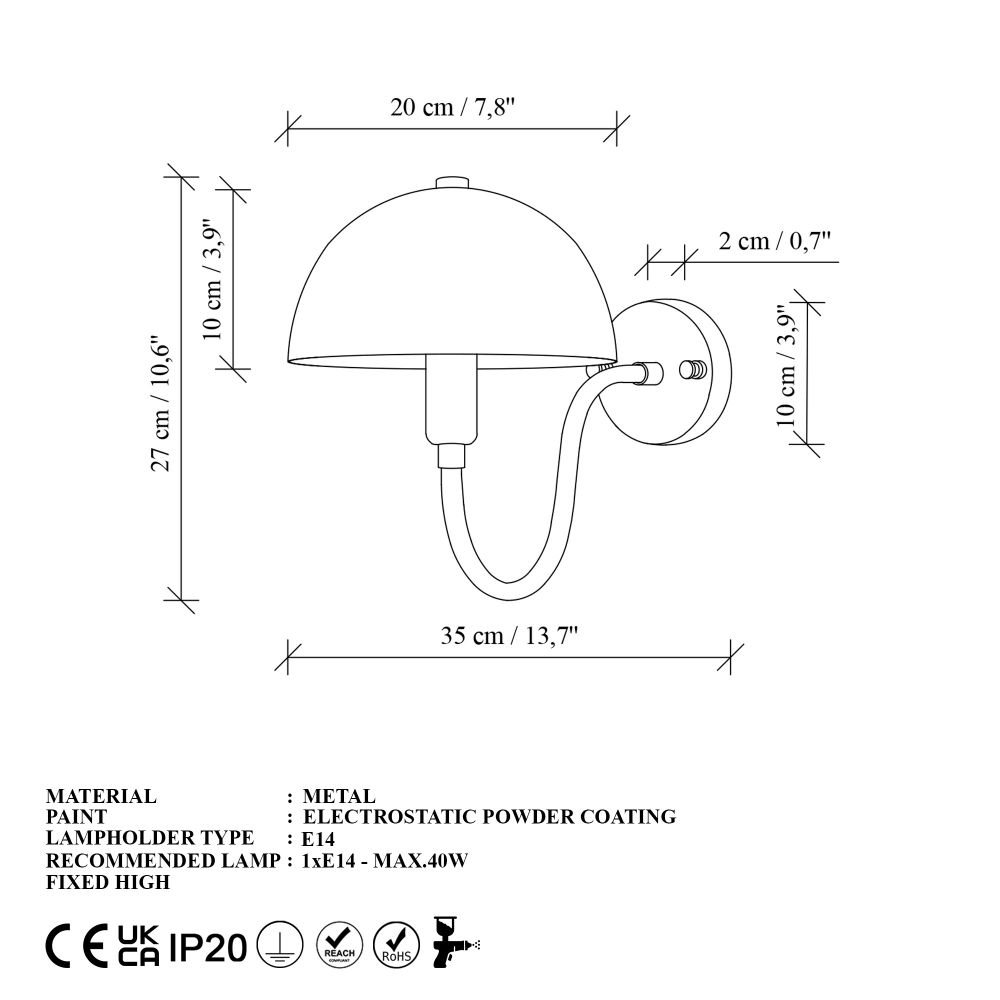 Zidna Lampa Togg - 14824, boje: Plava slika 7