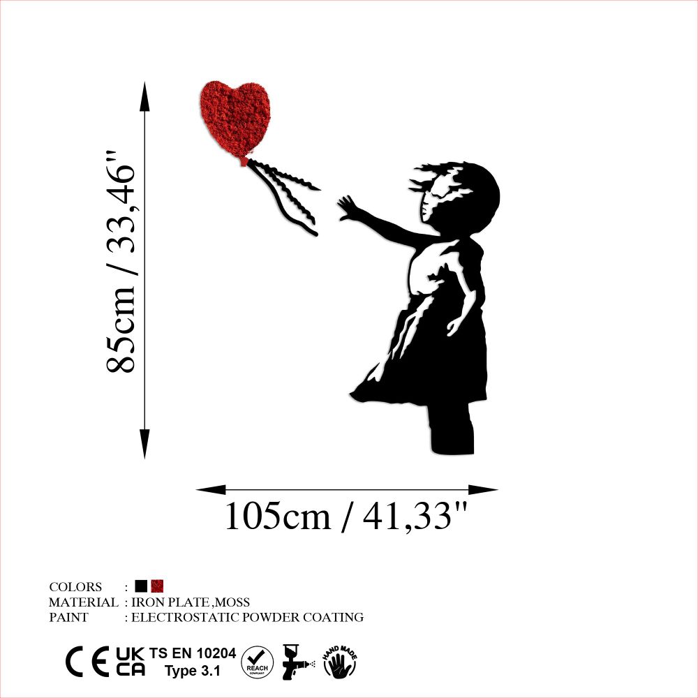 Dekorativni Metalni Zidni Ukras 'Banksy - 13-1 Red' slika 7