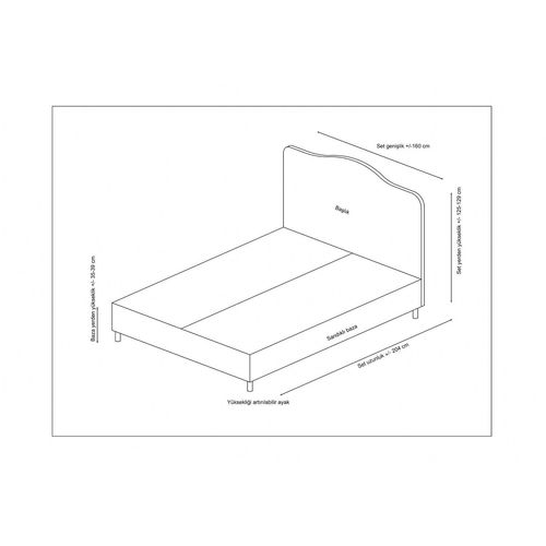 Woody Fashion Dvostrani okvir kreveta i uzglavlje, Vassi 150 x 200 - Grey slika 5