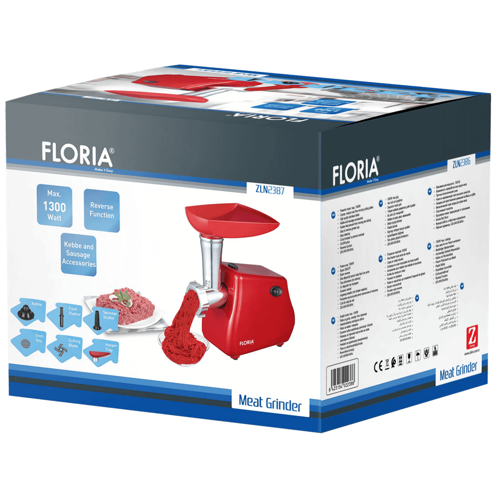 Floria Mašina za mljevenje mesa, snaga 1300 W, crvena - ZLN2387 (ZLN2386/RD) slika 2
