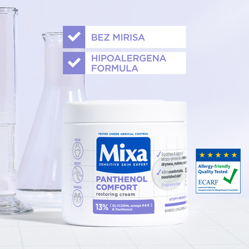 Mixa Panthenol Comfort umirujuća krema za kožu sklonu atopiji 400ml slika 2