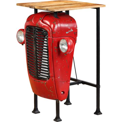 Barski stol u obliku traktora od masivnog drva manga crveni 60 x 60 x 107 cm slika 26
