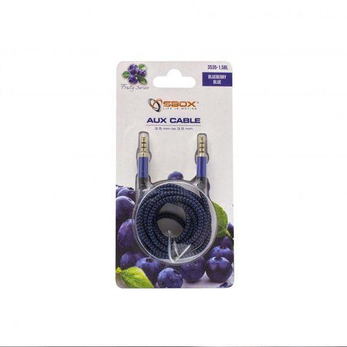 SBOX kabel 3,5-3,5mm M/M 1,5M Fruity Blister plavi slika 2