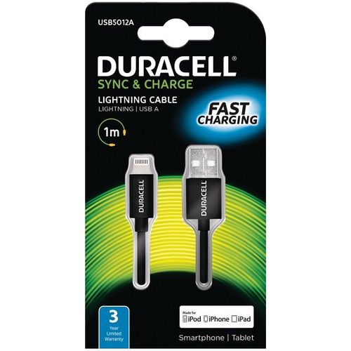 Duracell Kabel – Lightning to USB 1m - Black slika 1