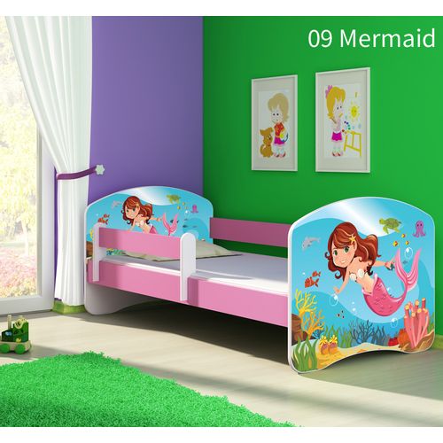 Dječji krevet ACMA s motivom, bočna roza 180x80 cm - 09 Mermaid slika 1