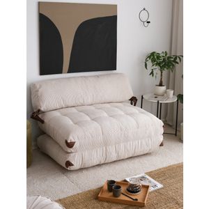 Fold Kadife 2 - White White 2-Seat Sofa-Bed