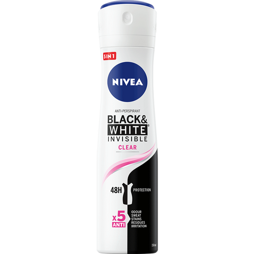 NIVEA Black&White Invisible Clear dezodorans u spreju 150ml slika 1