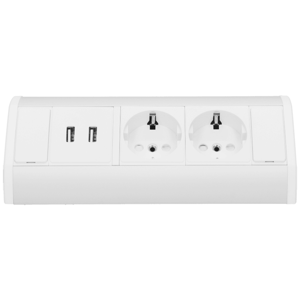 Orno Produžni kabel sa 2 x Schuko utičnice, 2 x USB, ugradbena - OR-GM-9003/W-G(GS) slika 3