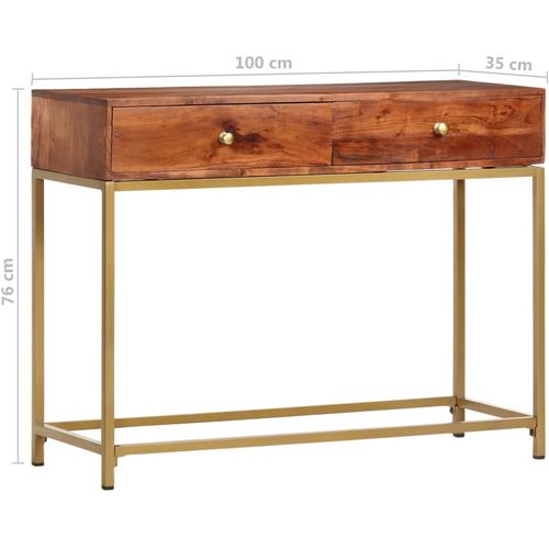 Konzolni stol od masivnog bagremovog drva 100 x 35 x 76 cm slika 40