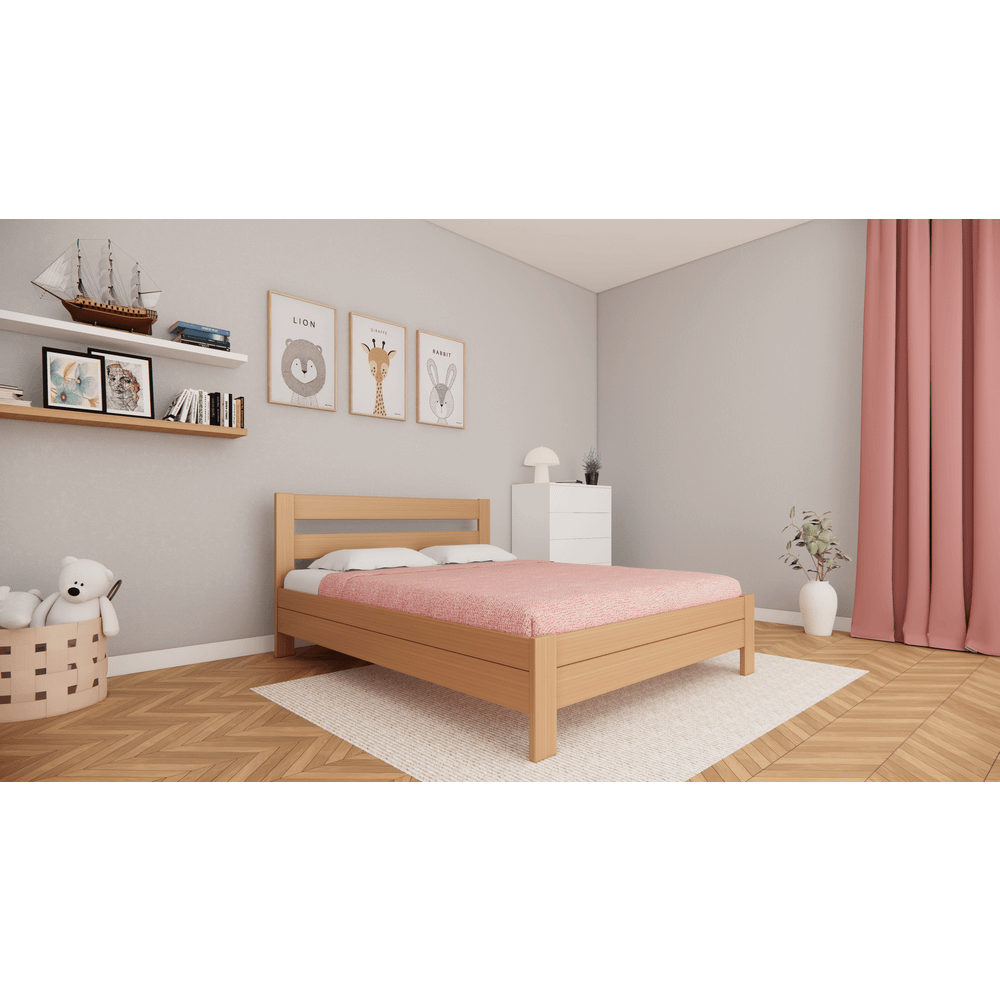 MASTERWOOD bračni krevet Woody Box 160x200 cm bukva, boja Natur slika 1