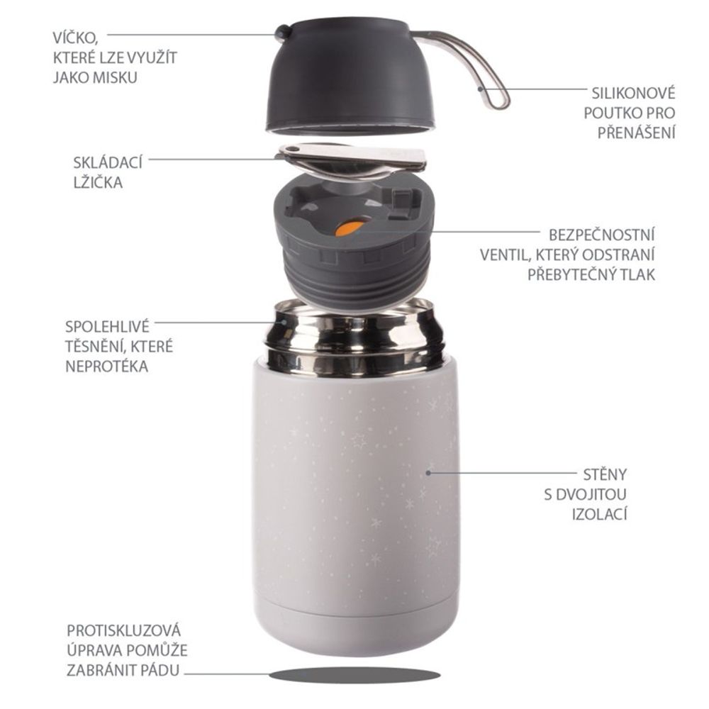 Zopa Termos posuda za hranu sa silikonskim držačem 620ml, Flowers slika 7