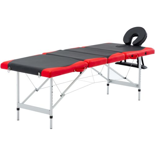 Sklopivi masažni stol s 4 zone aluminijski crno-crveni slika 14