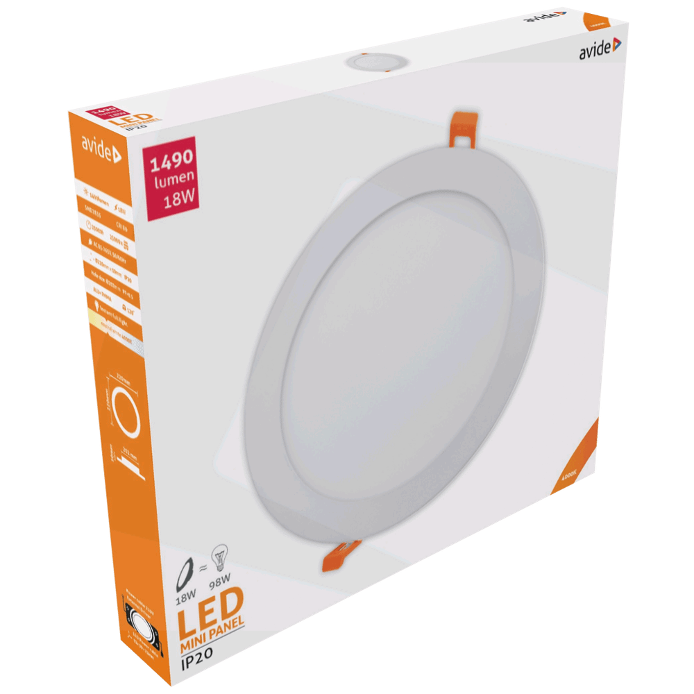 Avide Plafonjera LED, ugradna, 18W, 1490 lm, 4000K, IP20 - ACRPNW-R-18W-ALU slika 2