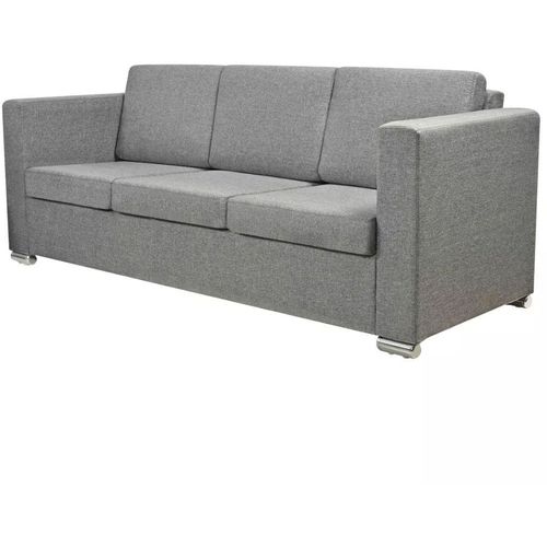 Dvodijelni set sofa od tkanine svijetlosivi slika 3