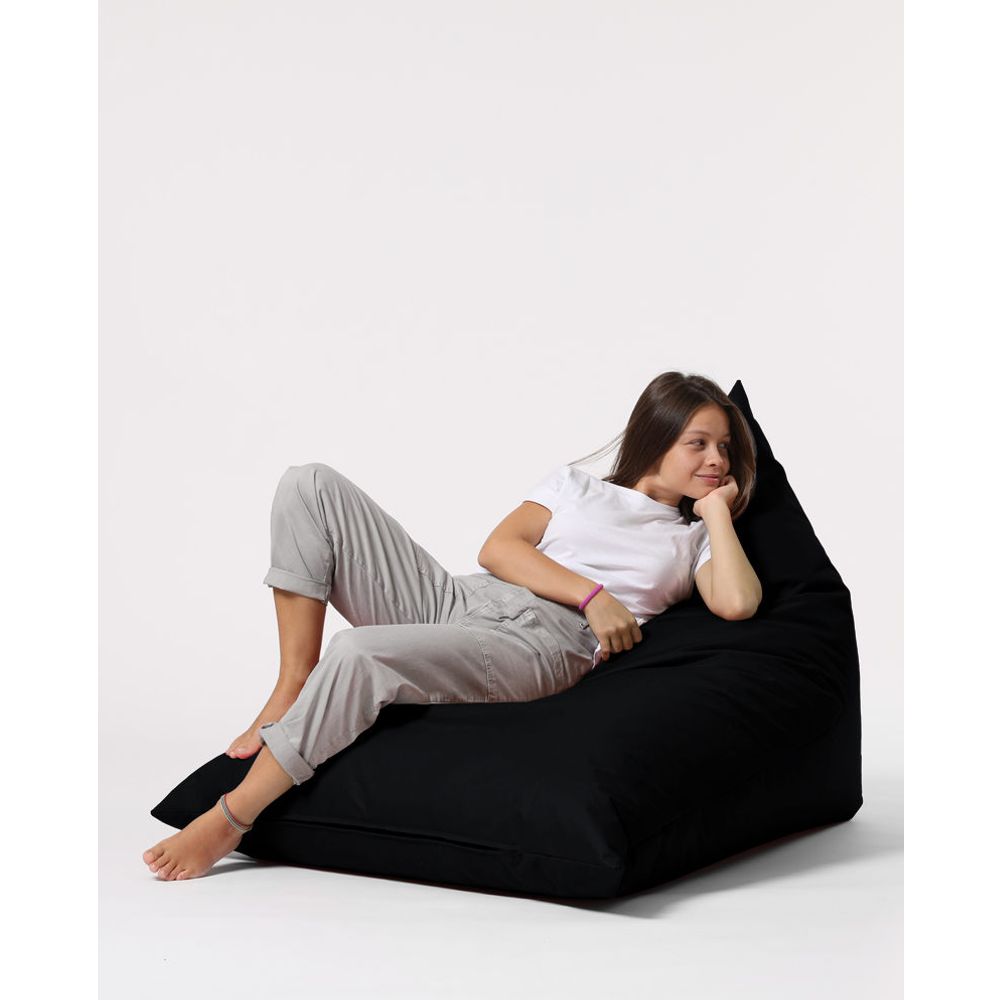 Piramidalni Veliki Pouf Ležaljka - Crni Vrt Bean Bag slika 2