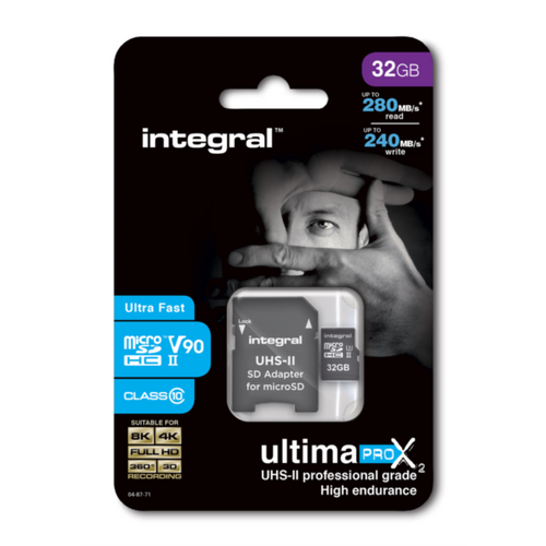 Integral 32GB microSDHC 280-240MB/s UHS-II V90 memorijska kartica slika 1