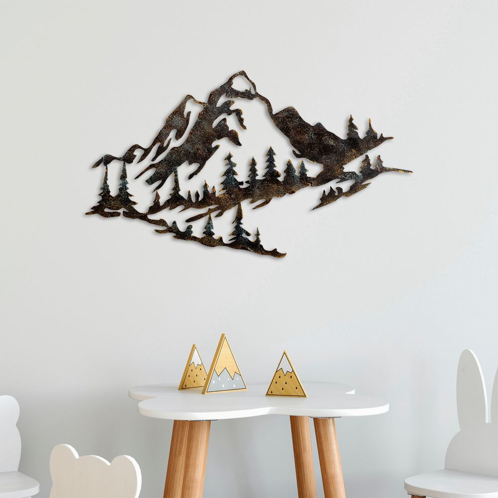 Decorative metal wall accessory Mountain - 1, colour: multicolor slika 2