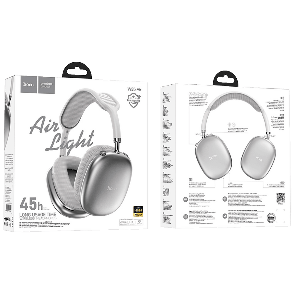 hoco. Slušalice bežične sa mikrofonom, Bluetooth - W35 Air Triumph Silver slika 3