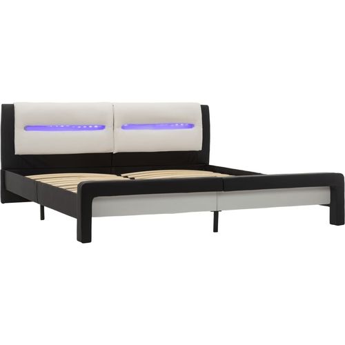 Okvir za krevet od umjetne kože LED crno-bijeli 180 x 200 cm slika 45
