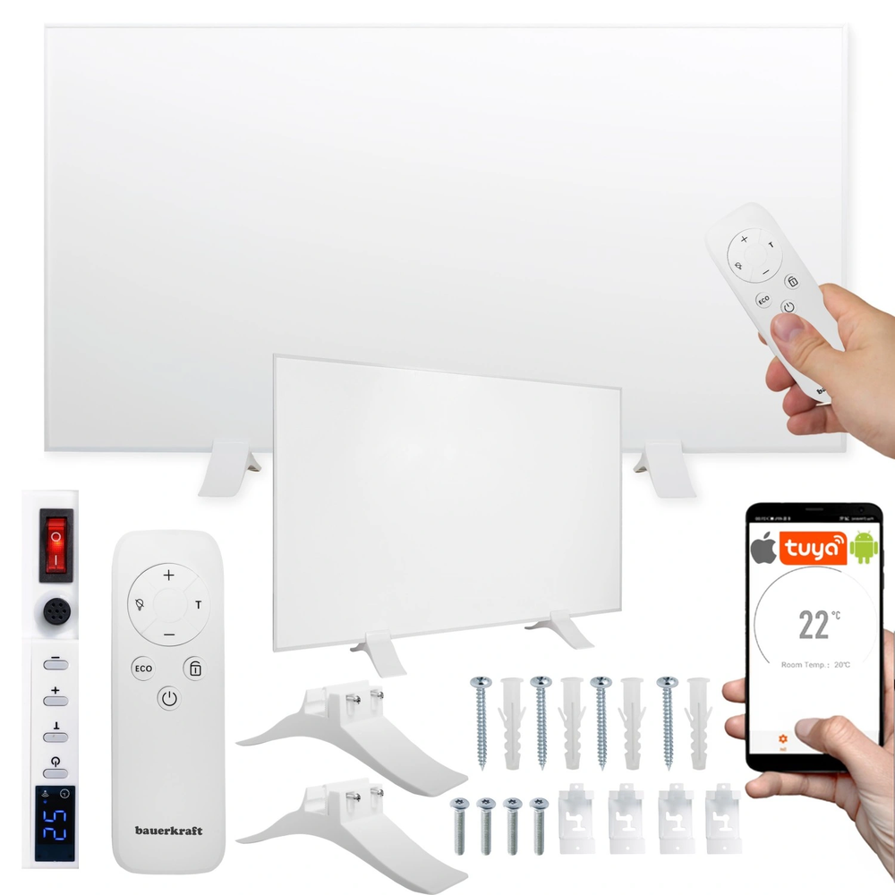 Infracrveni grijač – grijaća FIR ploča 600 W Wi-Fi, 60 × 100 cm slika 1