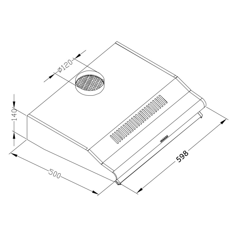 Kuhinjska napa za ispod ormarića - 60 cm apsorber Berdsen BE-10-A INOX slika 7