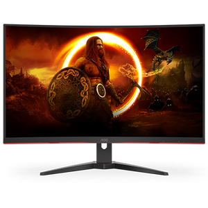 AOC Monitor LED CQ32G2SE 32” Gaming zakrivljeni 165Hz QHD (31.5“, 16:9, 2560x1440, VA, 165Hz, 250 cd/m², 3000:1, 1 ms, 2xHDMI, DP, Speakers, Tilt, Frameless) Black-Red, 3y