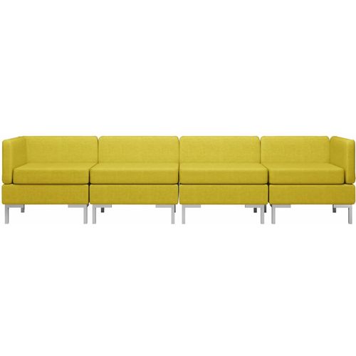 4-dijelni set sofa od tkanine žuti slika 22