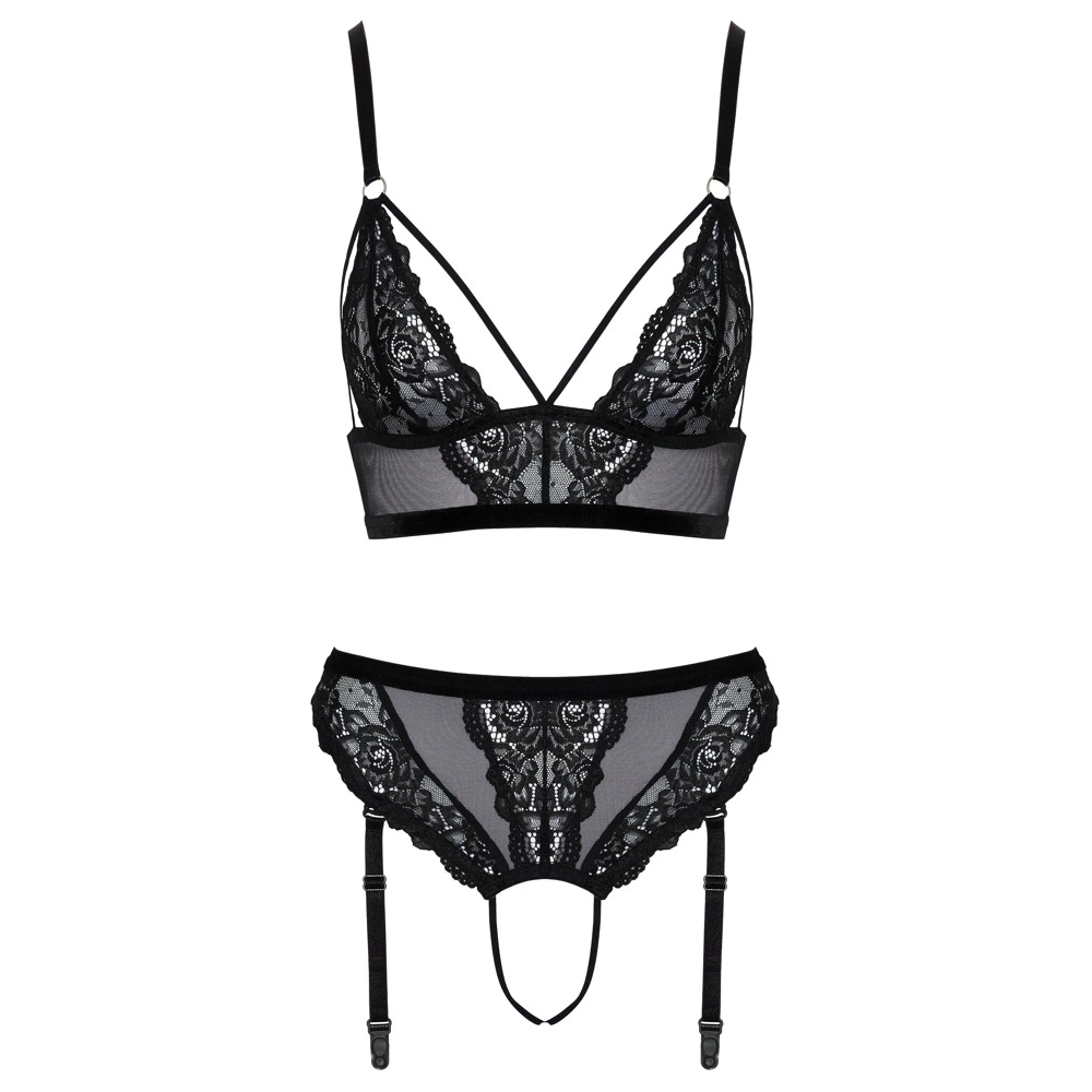 Cottelli DONJE RUBLJE Bra & Thong crni XL slika 8