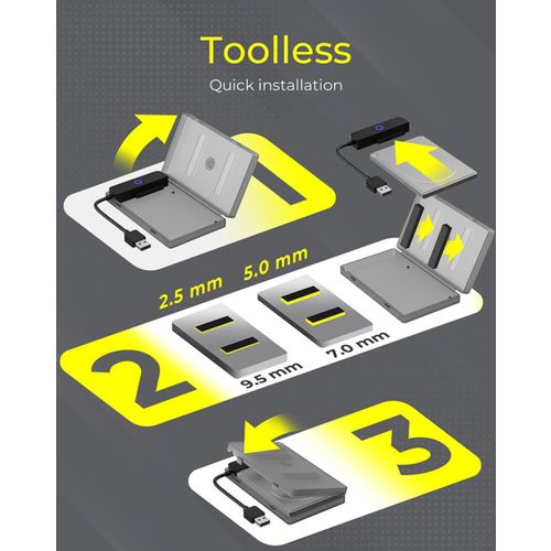 Icybox IB-AC603B-U3 adapter/kućište za 2.5" SATA HDD/SSD disk s USB 3.2 slika 8
