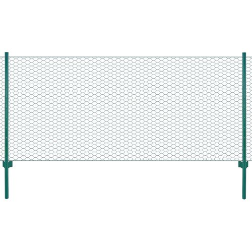 Ograda od žičane mreže sa stupovima čelična 25 x 0,5 m zelena slika 6