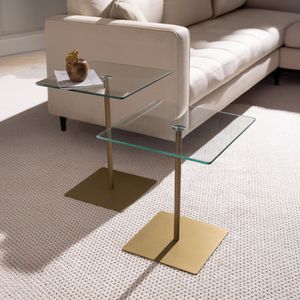 Kafa stol Elegante 2 - Zlatni i prozirni dizajn