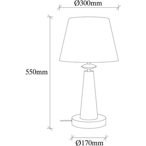 Opviq Stolna lampa PANDA sntique, metal- platno, promjer 30 cm, visina 55 cm, promjer sjenila 30 cm, viisna 21 cm, duljina kabla 200 cm, E27 40 W, Pardo - 3041 slika 3