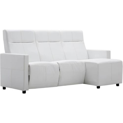 Kutna nagibna sofa s presvlakom od umjetne kože bijela slika 22