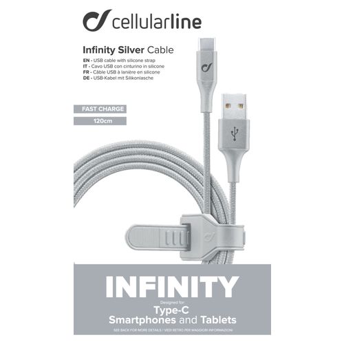 Cellularline kabel Cosmic TYPE-C 120 cm srebrni slika 4