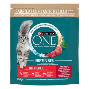 PURINA ONE® ADULT STERILCAT Bogata govedinom i pšenicom, 10x450g