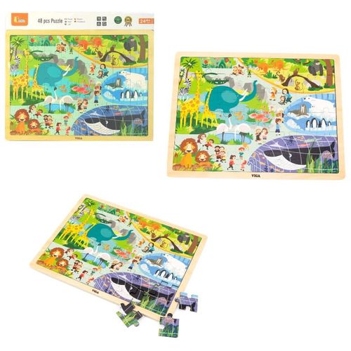 Viga Drvene puzzle Zoo, 48kom slika 1