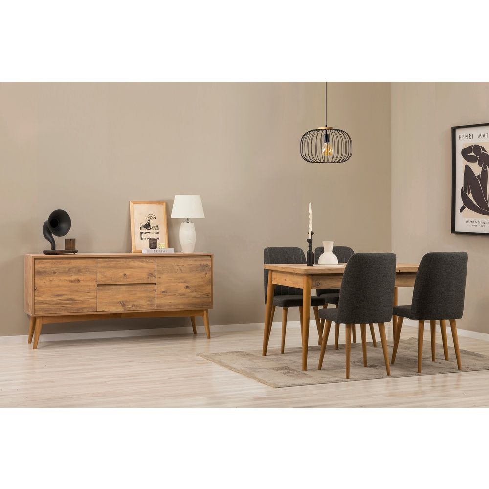 Vina 01 1053 - Set za Trpezariju od 6 Komada s Produžnim Stolom i Stolicama slika 2