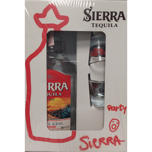 Sierra Tequila Bianco 0,70l + 2x shot glass poklon kutija