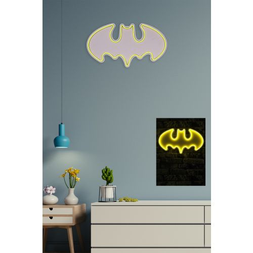 Wallity Ukrasna plastična LED rasvjeta, Batman Bat Light - Yellow slika 11