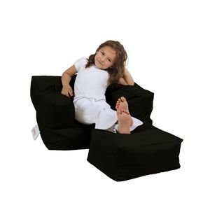 Dečiji Jednosedi Puf - Crni Vodootporni Baštenski Bean Bag