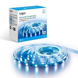 Tapo Smart Light Strip, MulticolorSPEC: 2.4 GHz Wi-Fi, 802.11b/g/n, one 16.4 ft/5m LED light strip(cut to size every 10cm), one adapter, one controller, lifetime up to 25,000 hrs, full RGB color, 1-100% full brightness range, easy-plug light strip