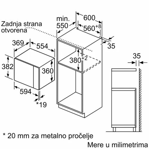 Bosch BFL554MBO Ugradna mikrotalasna rerna  slika 4