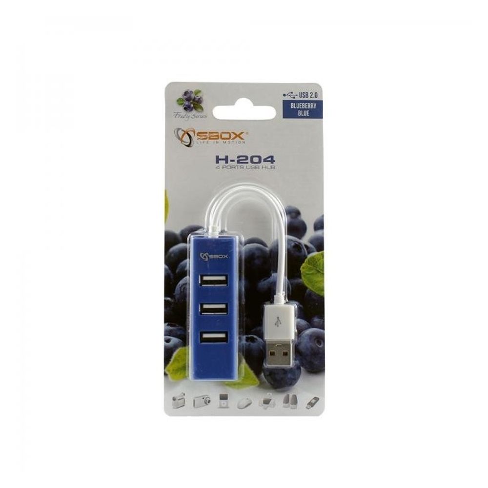 SBOX USB razdjelnik H-204 PLAVI / USB-2.0, 4 ulaza slika 3