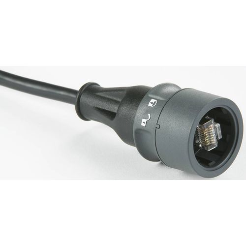 Bulgin PXP6037/2M00 RJ45 mrežni kabel, Patch kabel cat 5e S/FTP 2.00 m crna sa zaštitom, PUR plašt, vodootporan 1 St. slika 3