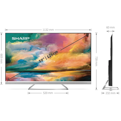 Sharp TV 50EQ4EA ANDROID Frameless Quantum Dot Silver slika 10