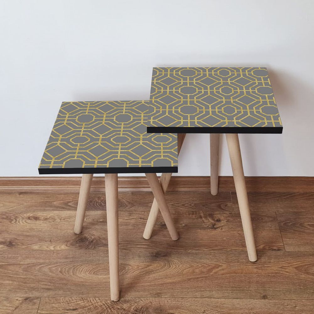 Nesting stolovi 2Shp238 - (2 komada) - boje: žuta, siva slika 1