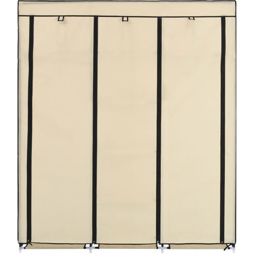 282455 Wardrobe with Compartments and Rods Cream 150x45x175 cm Fabric slika 22