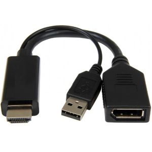 Gembird A-HDMIM-DPF-01 Active 4K HDMI male to DisplayPort female adapter, black